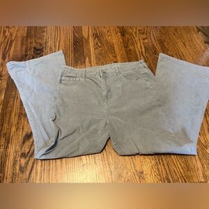 american eagle gray corduroy wide leg jeans